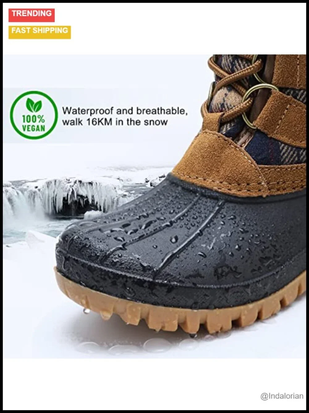 Waterproof TPR Shell Foldable Snow Boots